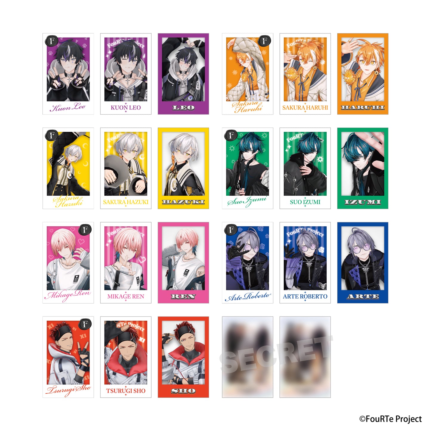 【受注生産】FouRTe Project 1st Online Live「The Beginning of Destiny」オフィシャルグッズ　チェキ風カード全21種＋シークレット2種