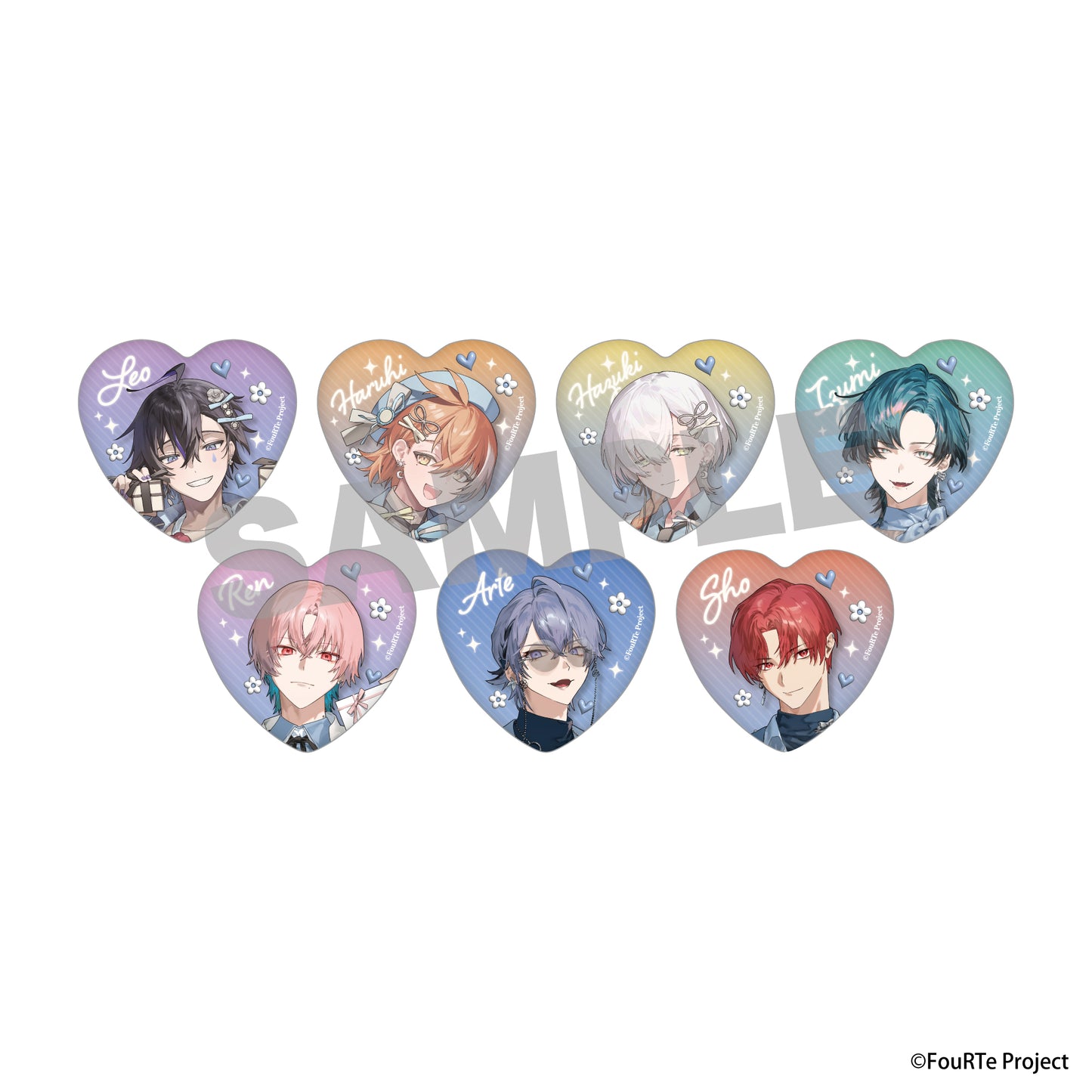 【受注生産】FouRTe Project White Day ハート型ランダム缶バッジ/全7種